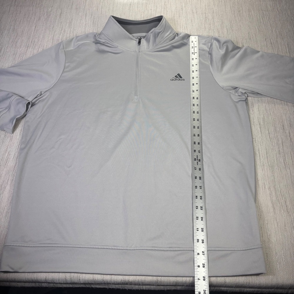 Adidas Golf Mens XL Quarter Zip Pullover Light Grey Performance Mock Neck Shirt - Picture 5 of 8